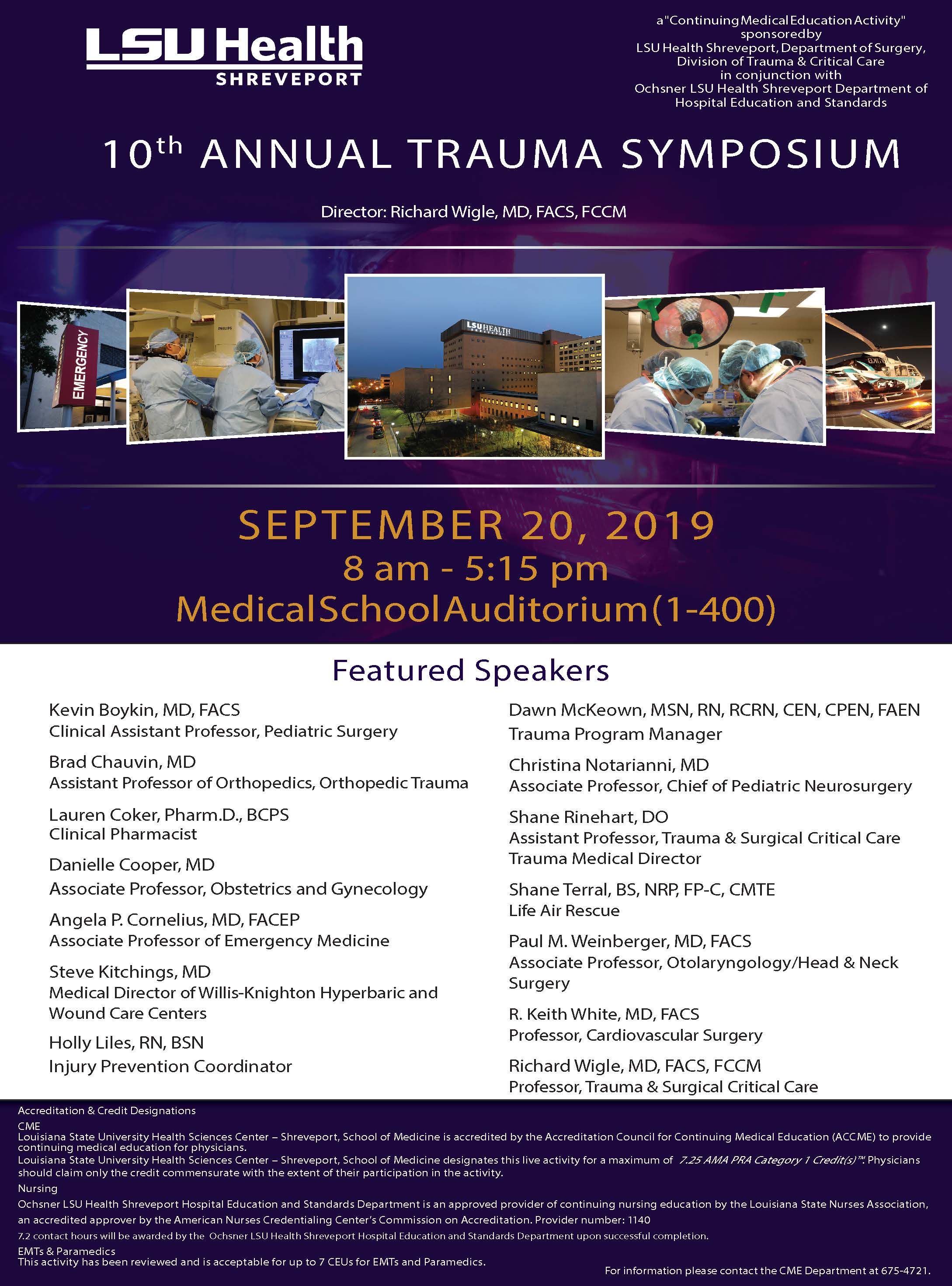 10th Annual Trauma Symposium Registration LSU Health Sciences Foundation