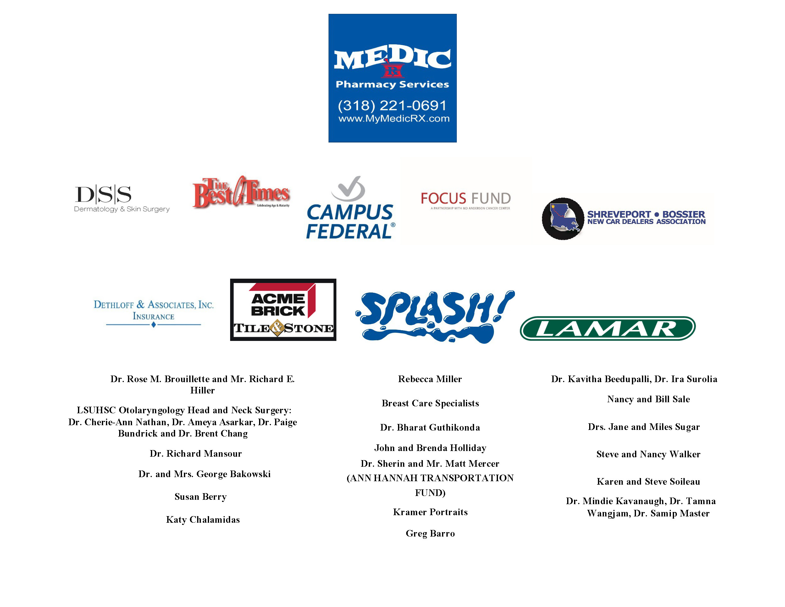 Life Savers sponsors 2020