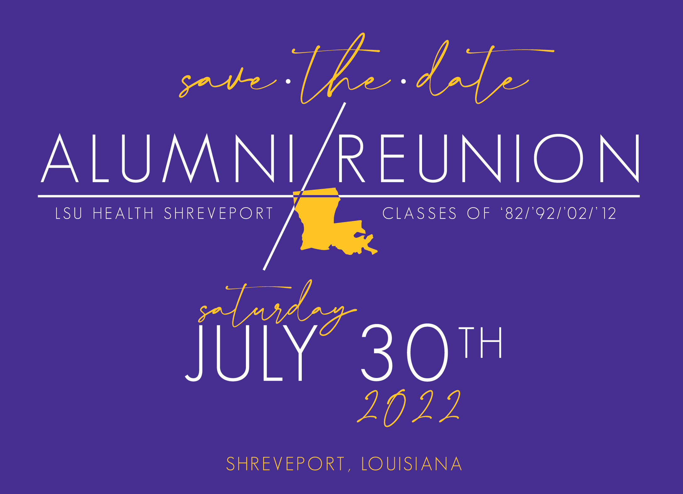SAHP Alumni Reunion Save the Date 2022
