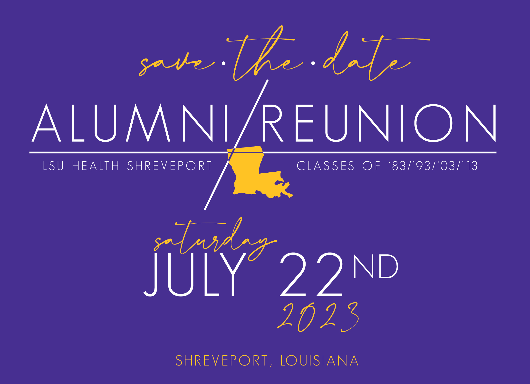 SAHP Alumni Reunion Save the Date 2023
